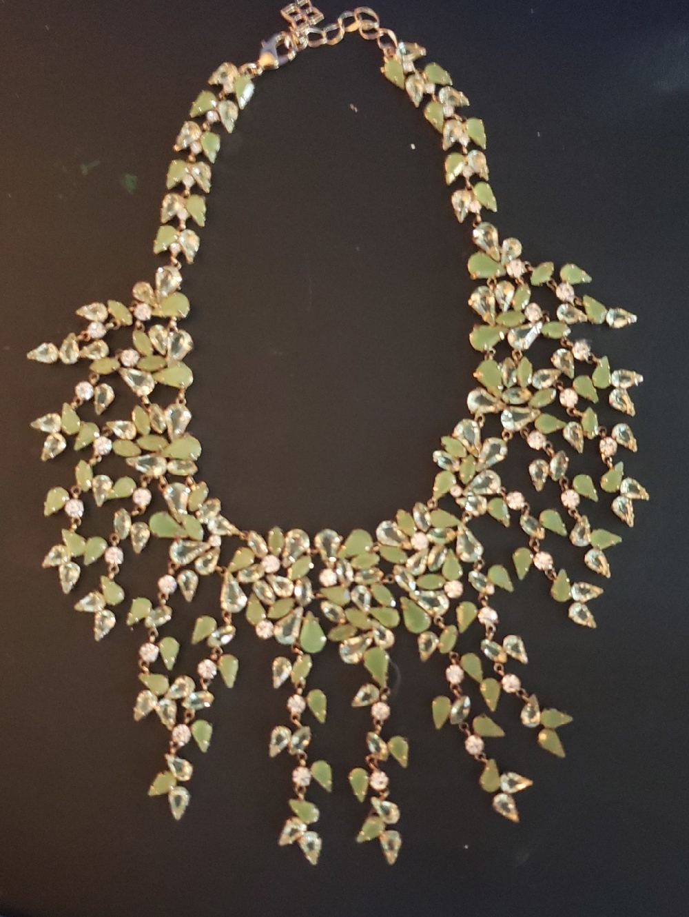 Kendra Scott Pale Green Teardrop Cascade Necklace